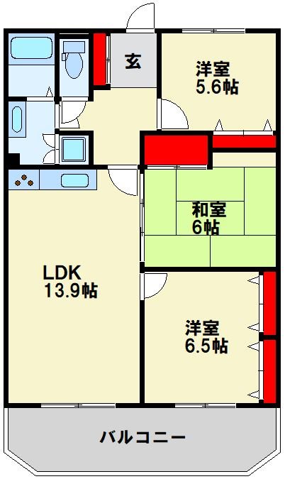 コーポランド浅生 1102号室 間取り