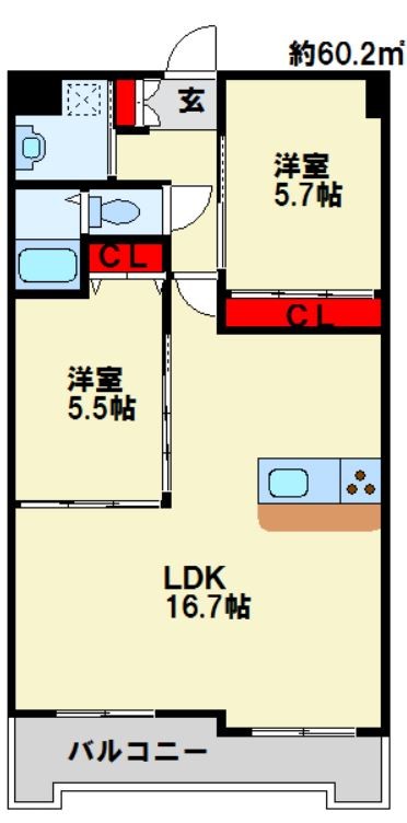 福岡県北九州市八幡西区陣原２丁目 間取り