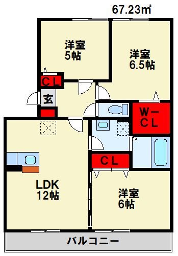 クレールアソウ 間取り図