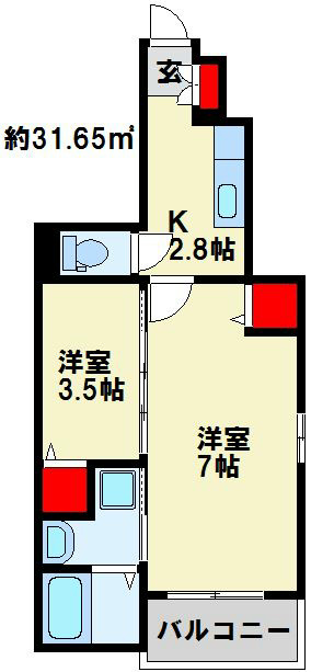ラインハイム足立山 A棟 間取り