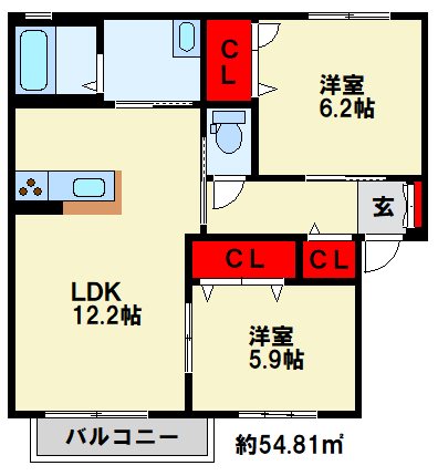 メゾン　エクレールB棟 間取り