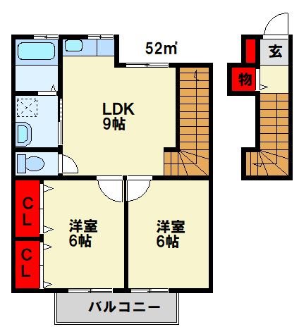 グランドハイツ海老津 間取り