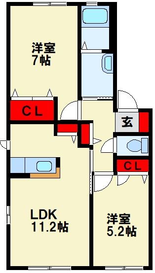 ボヌール立屋敷 A棟  間取り図