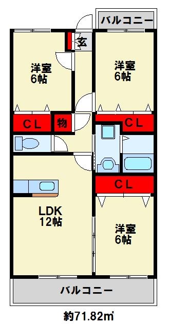 インペリアル上の原 302号室 間取り