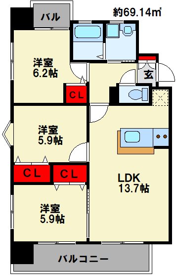 レジェンド砂津 間取り図