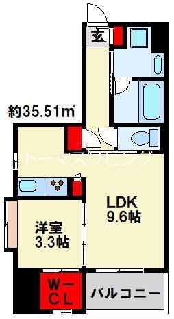 アミュゼ城野 301号室 間取り