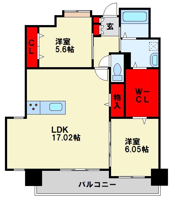 LEGEND111 909号室 間取り