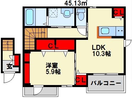 やまぶきガーデンハウス 201号室 間取り