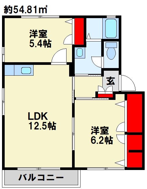 アクシス本城 B棟  間取り図