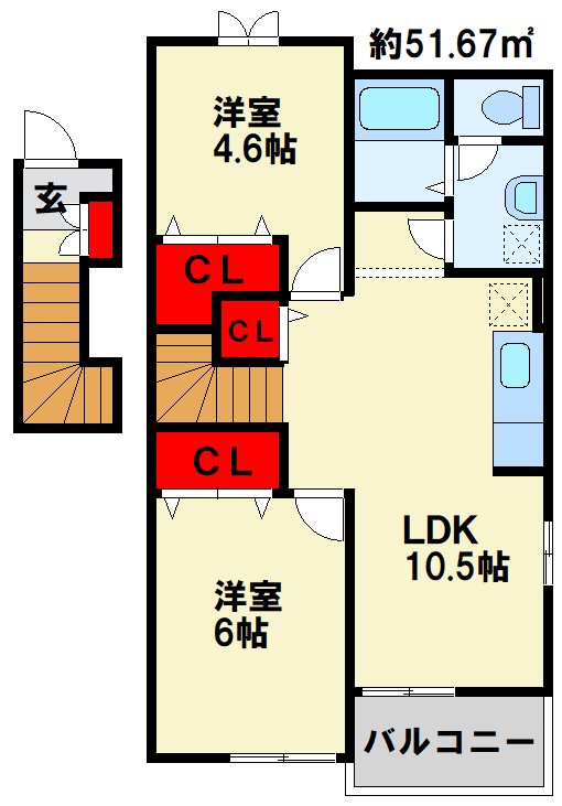 ベルメゾン 201号室 間取り