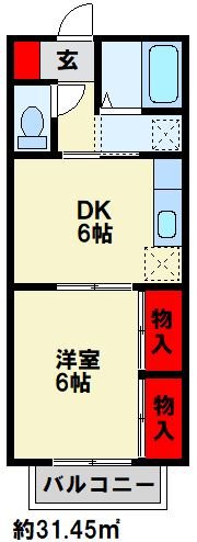 シャルマンハイム 202号室 間取り