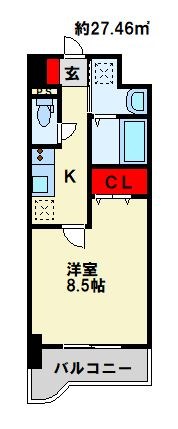 グランド・コスモ 605号室 間取り