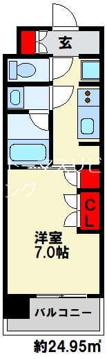 RJRプレシア西小倉駅前 1203号室 間取り