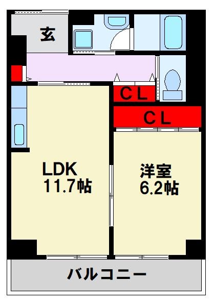 レーベント黒崎 603号室 間取り