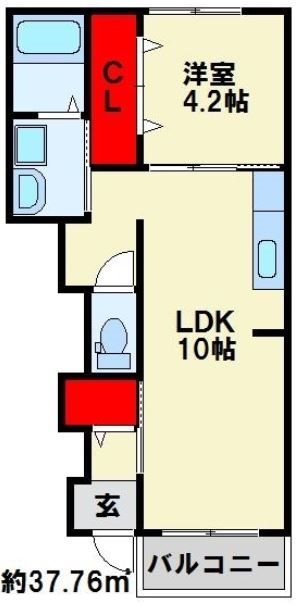 ジャルディーノ 103号室 間取り