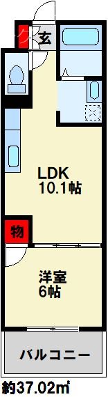 エルザビル香春口45 504号室 間取り