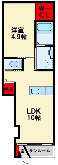 ブルーム 102号室 間取り