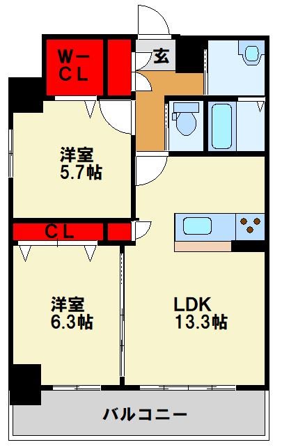 エルザグランツ戸畑千防 間取り図