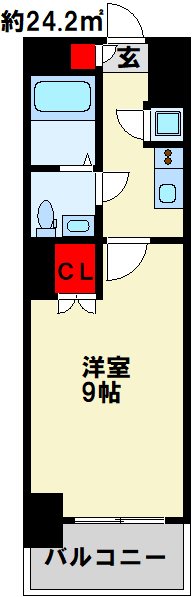 No.63オリエントキャピタルタワー 910号室 間取り