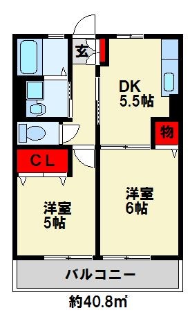 ヒルズリバーサイド C棟 間取り図