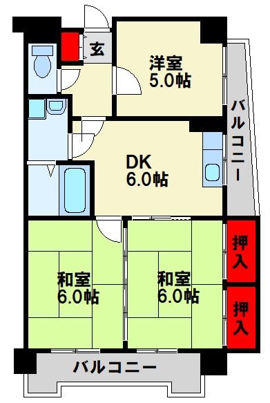 第9岡部ビル 403号室 間取り