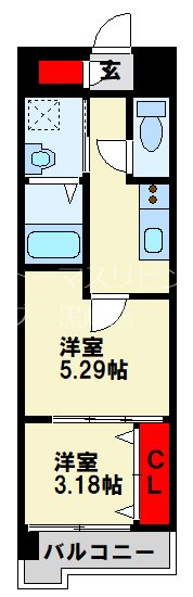 ギャラン鷹の巣 206号室 間取り