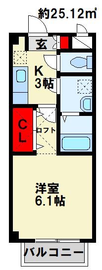 エスポワール鳴水 203号室 間取り