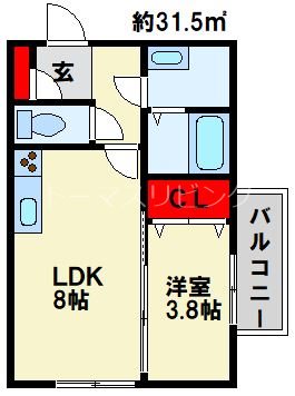 ヴェラ下富野 205号室 間取り