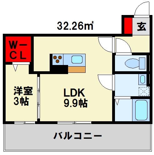 ヴィアンジュ黒崎  203号室 間取り
