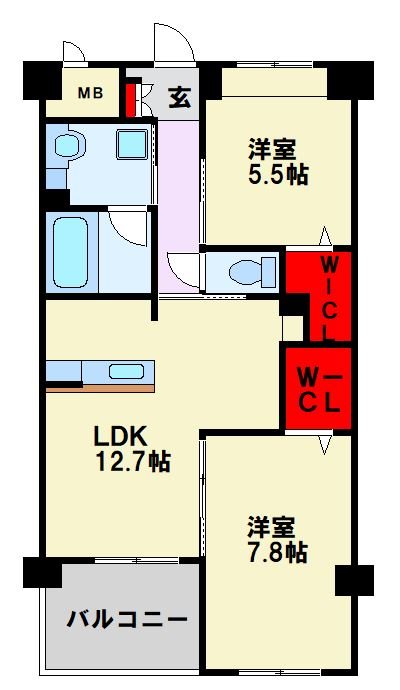 グランビュー黒崎南  間取り図