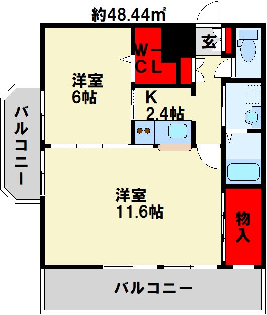 アイランドコート戸畑 201号室 間取り