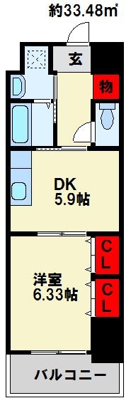 グランドツイン黒崎 B棟 間取り図