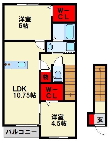サンハイム浜町Ⅲ 201号室 間取り