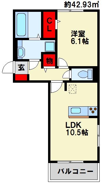 South Ocean 203号室 間取り