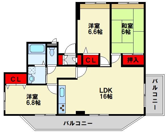 ひまわりハイツ日の出  202号室 間取り
