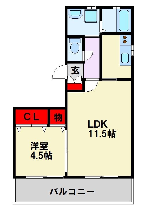 クレッシェンド黒崎   間取り図