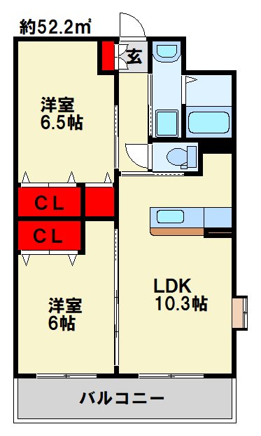 エヴァーグリーンN 317号室 間取り