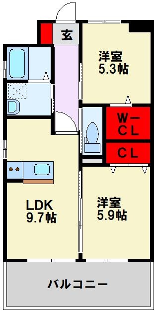 Fu-tonⅢ黒崎 間取り図