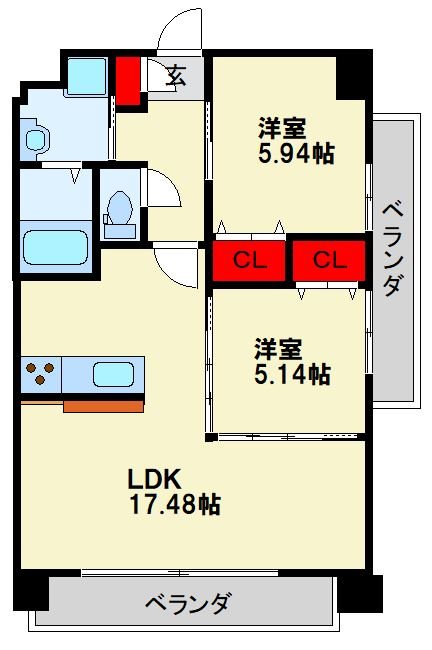 ギャラン穴生NEO 623号室 間取り