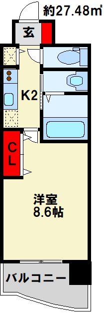 ベイプレイス小倉 607号室 間取り