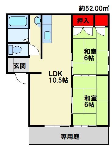 サンハイツ力丸 B棟 間取り図