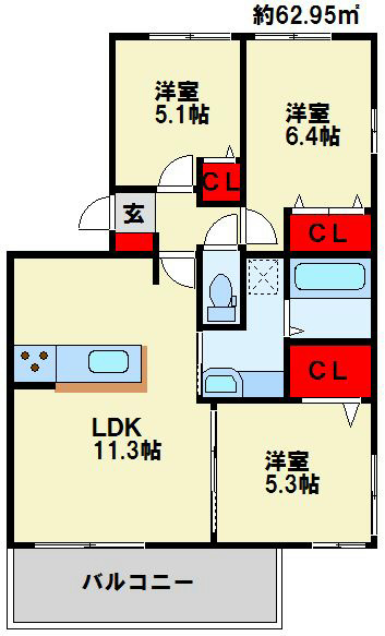 オアスロウ 境川 間取り