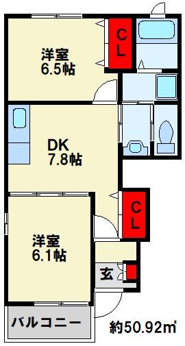 グレイスフル21 101号室 間取り