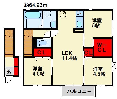 ヴィルヌーブ相坂 A棟 間取り図