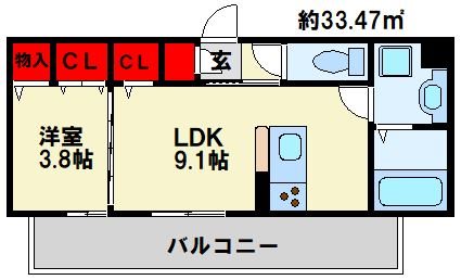 M・K・K神岳 202号室 間取り