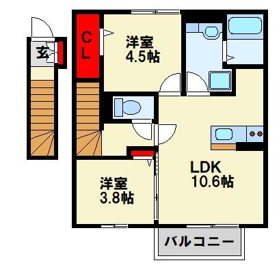 D-roomたかむら B棟  間取り