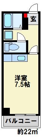 キャッツ八幡 206号室 間取り