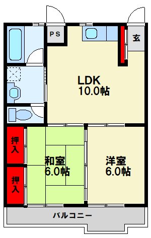 神原ハイツ 202号室 間取り