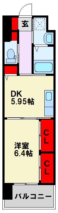 ウイングス八幡駅前  908号室 間取り