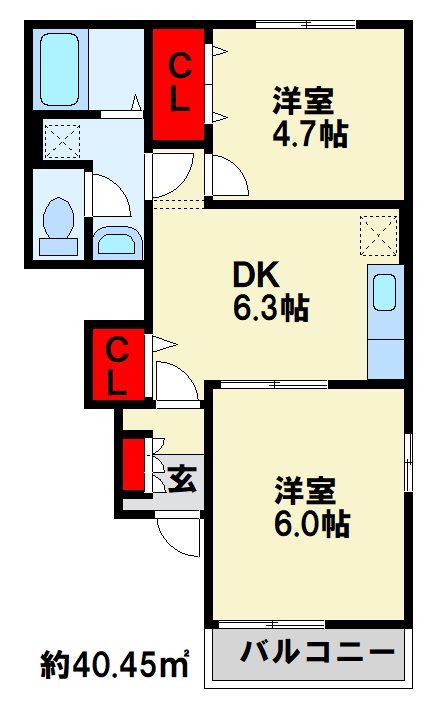 ミルデハイム C棟  105号室 間取り